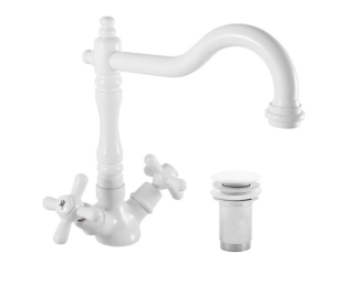 Смеситель для раковины Rav Slezak Morava retro MK121.5/8B белый